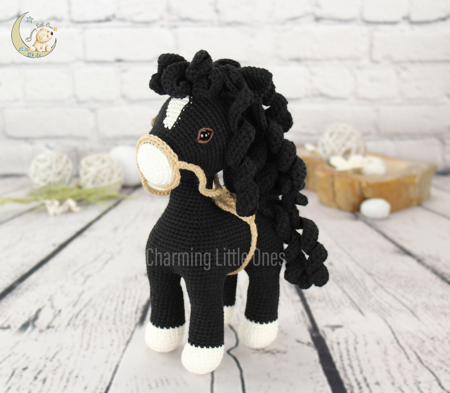Crochet Horse - Handmade 10"