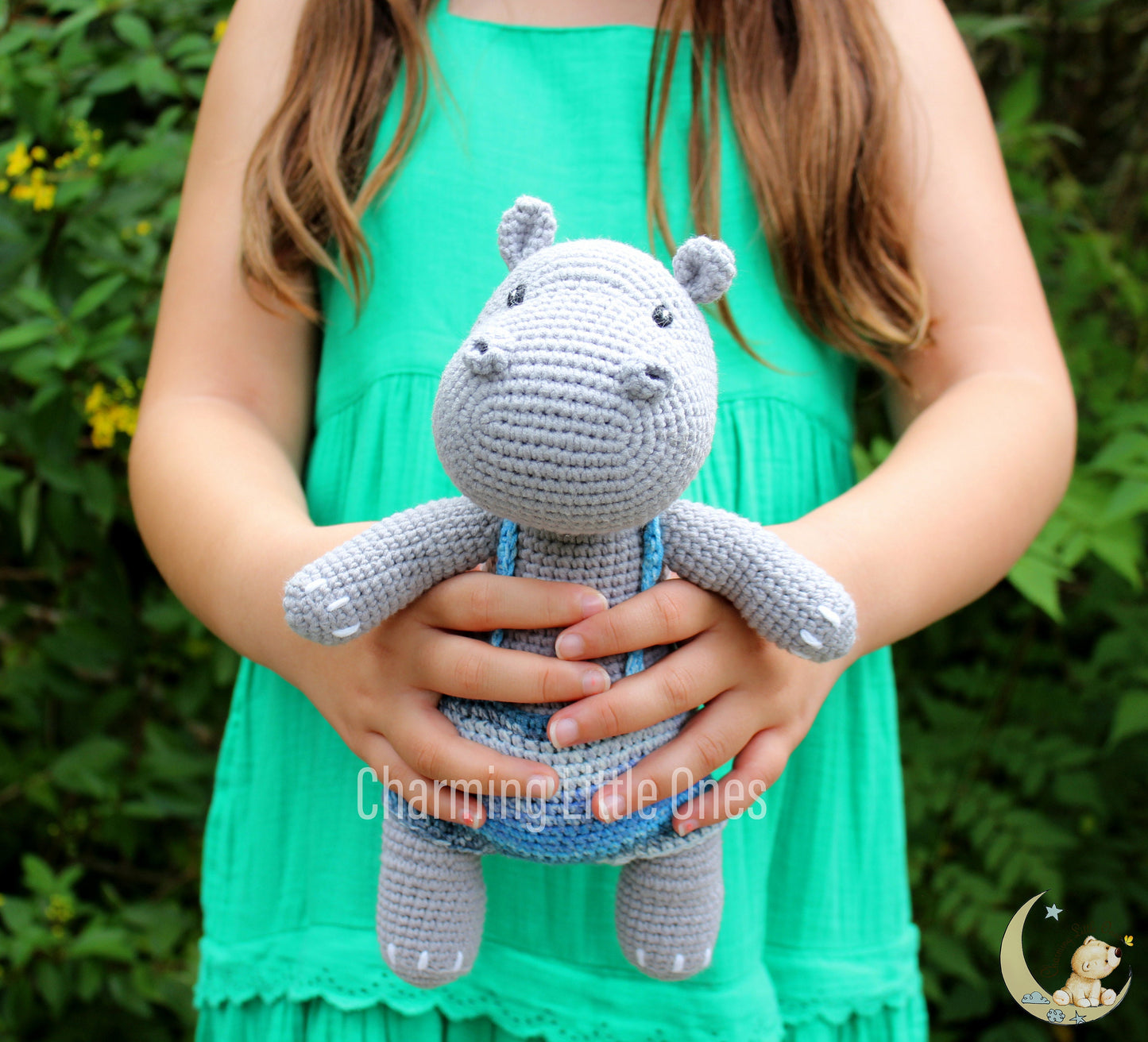 Hipopótamo hecho a mano, hipopótamo de crochet, juguetes amigurumi, regalo de animal de peluche, regalo de baby shower, regalo para recién nacido, anuncio de nacimiento, regalo de primer cumpleaños