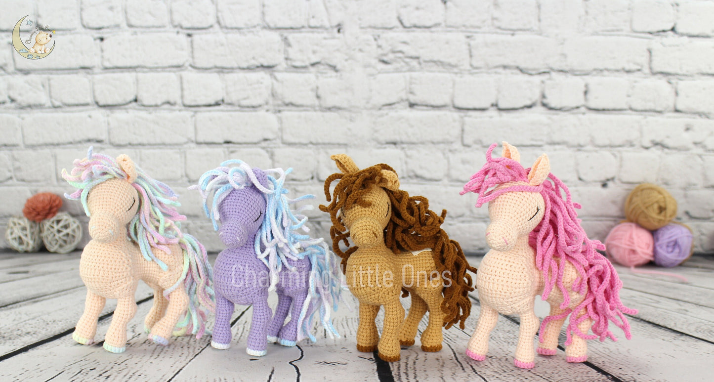 Crochet Horse - Handmade 8"