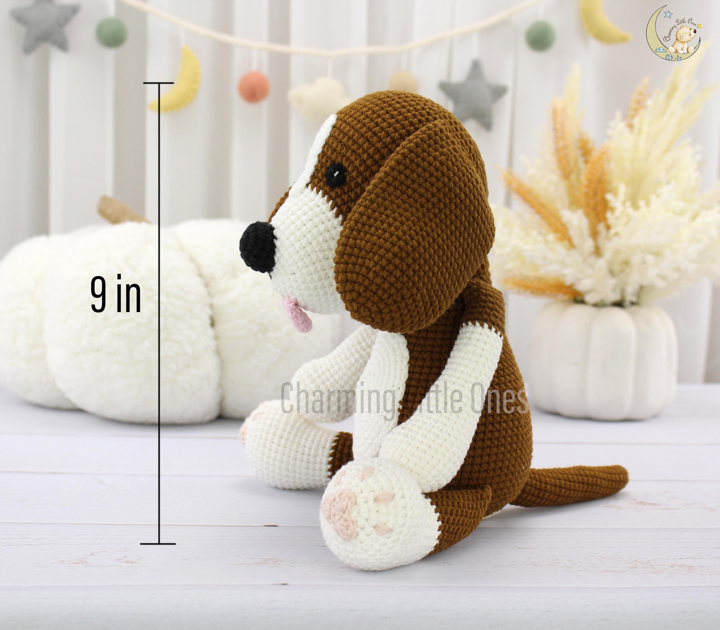Crochet Dog - Handmade 11"