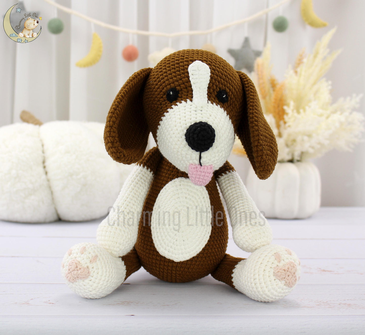 Crochet Dog - Handmade 11"