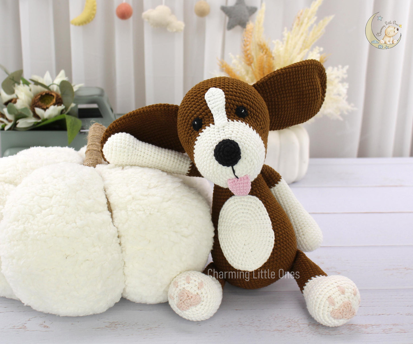 Crochet Dog - Handmade 11"