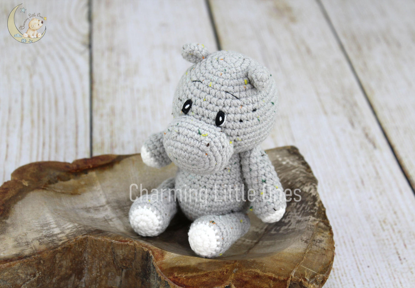 Crochet Hippo - Handmade 6" & 10"