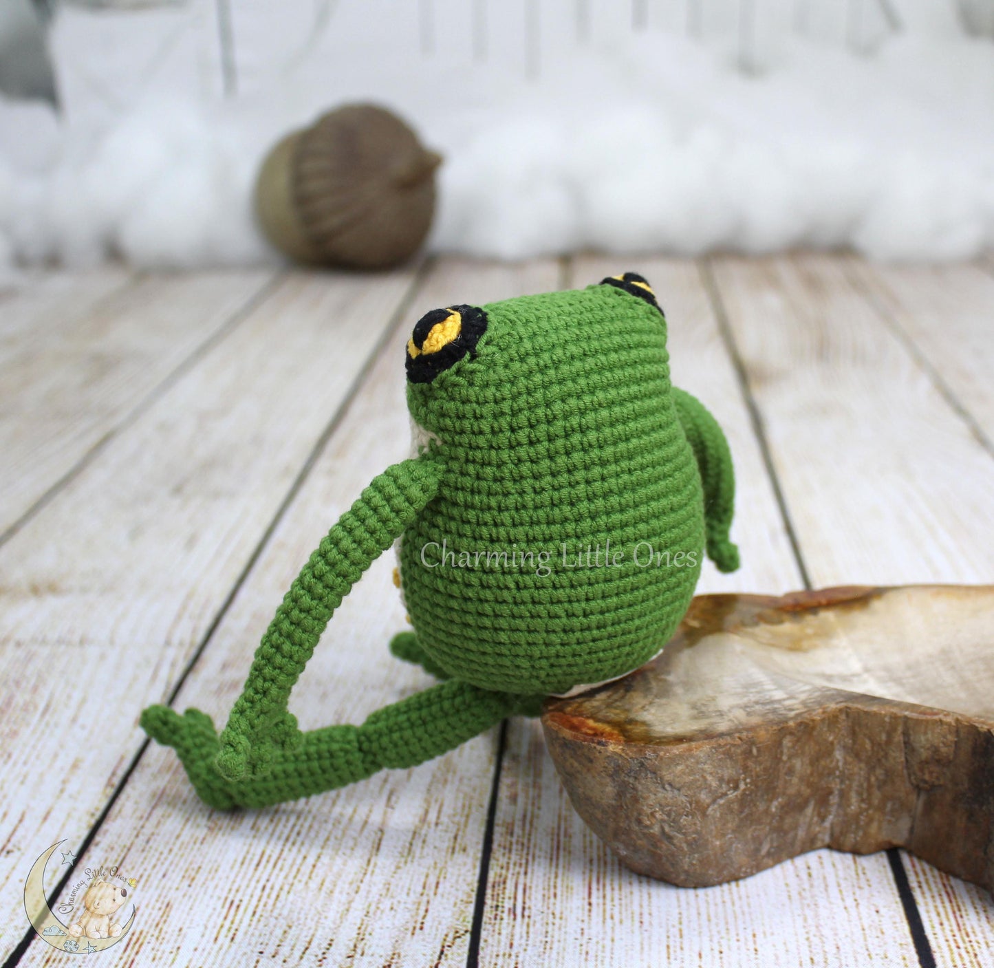 Rana de crochet hecha a mano hecha a pedido, rana verde de peluche, rana de peluche, regalos de cumpleaños, rana decorativa para guardería, regalo de cumpleaños para niños
