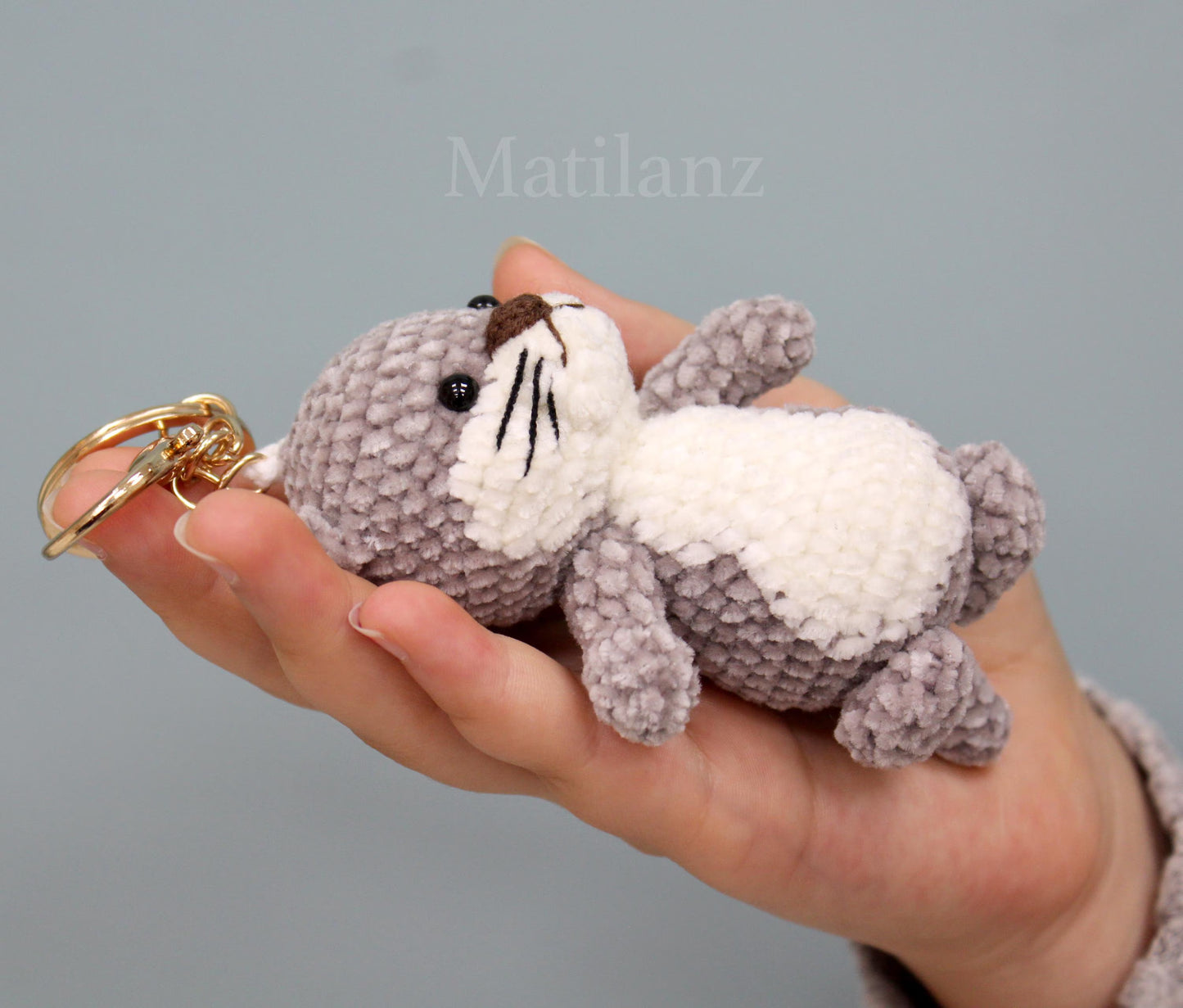 Otter Crochet Keychain