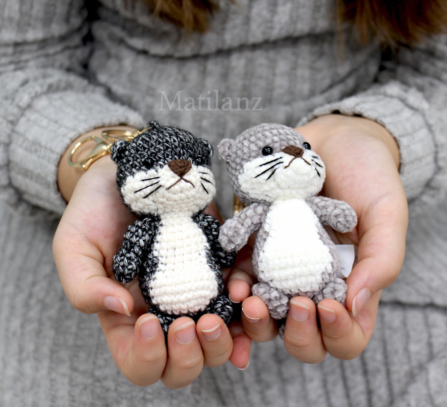 Otter Crochet Keychain