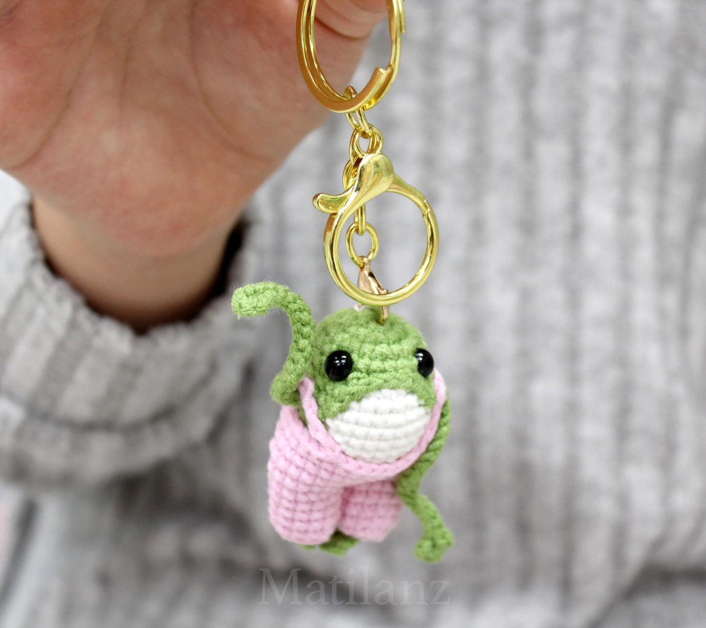 Frog Crochet Keychain