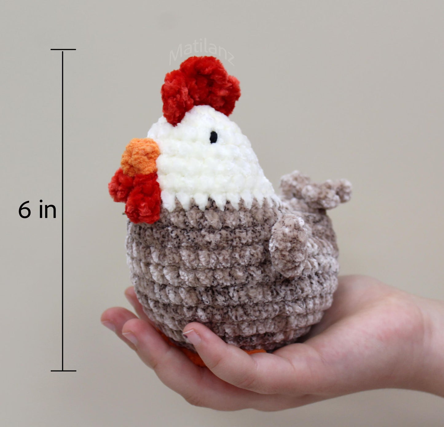 Handmade Crochet Chicken Plushie