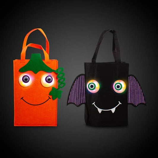 LED Halloween Trick-or-Treat Bag – Light-Up Bat and Pumpkin Designs | Unique Gifts, Halloween Accessories