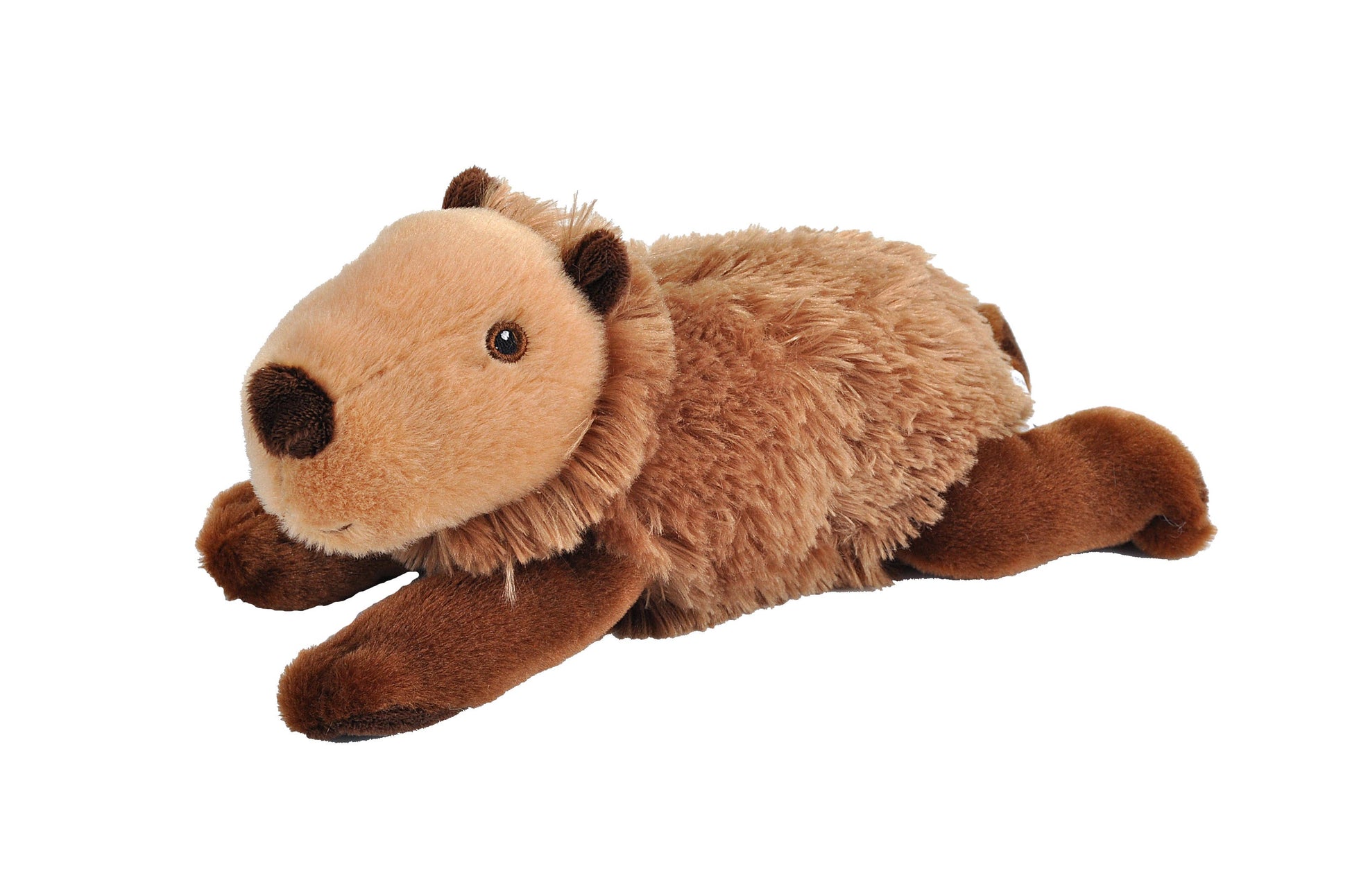 Soft and plush mini capybara stuffed animal with brown fur