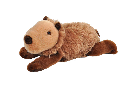Soft and plush mini capybara stuffed animal with brown fur