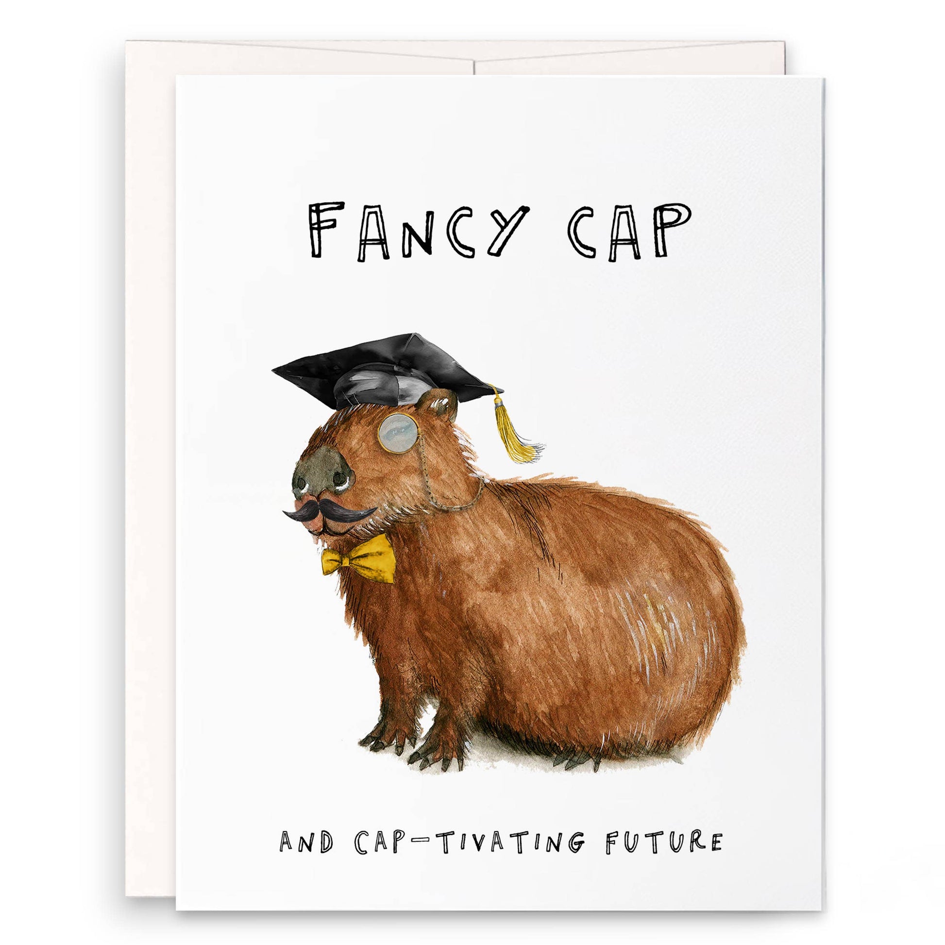 Funny Graduation Card with Capybara – Fancy Cap Design