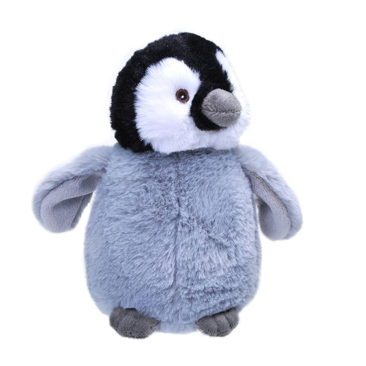 Gray and white plush emperor penguin chick stuffed animal