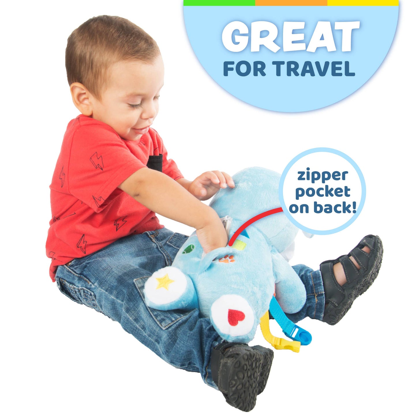 Plush Dog Toy with Buckles and Shapes – Barkley | Unique Gifts for Kids