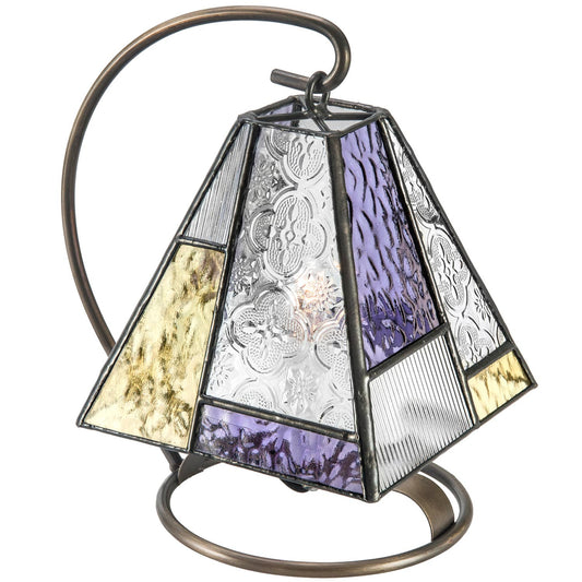 Stained Glass Accent Night Light – Purple and Textured Clear | Unique Gifts, Uncommon Goods