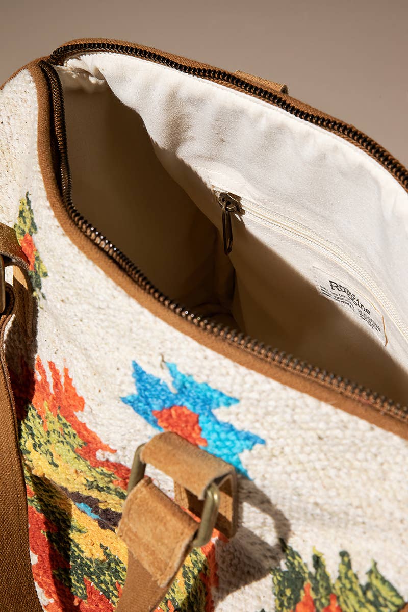 Harlow Boston Bag – Ethnic Weave & Suede