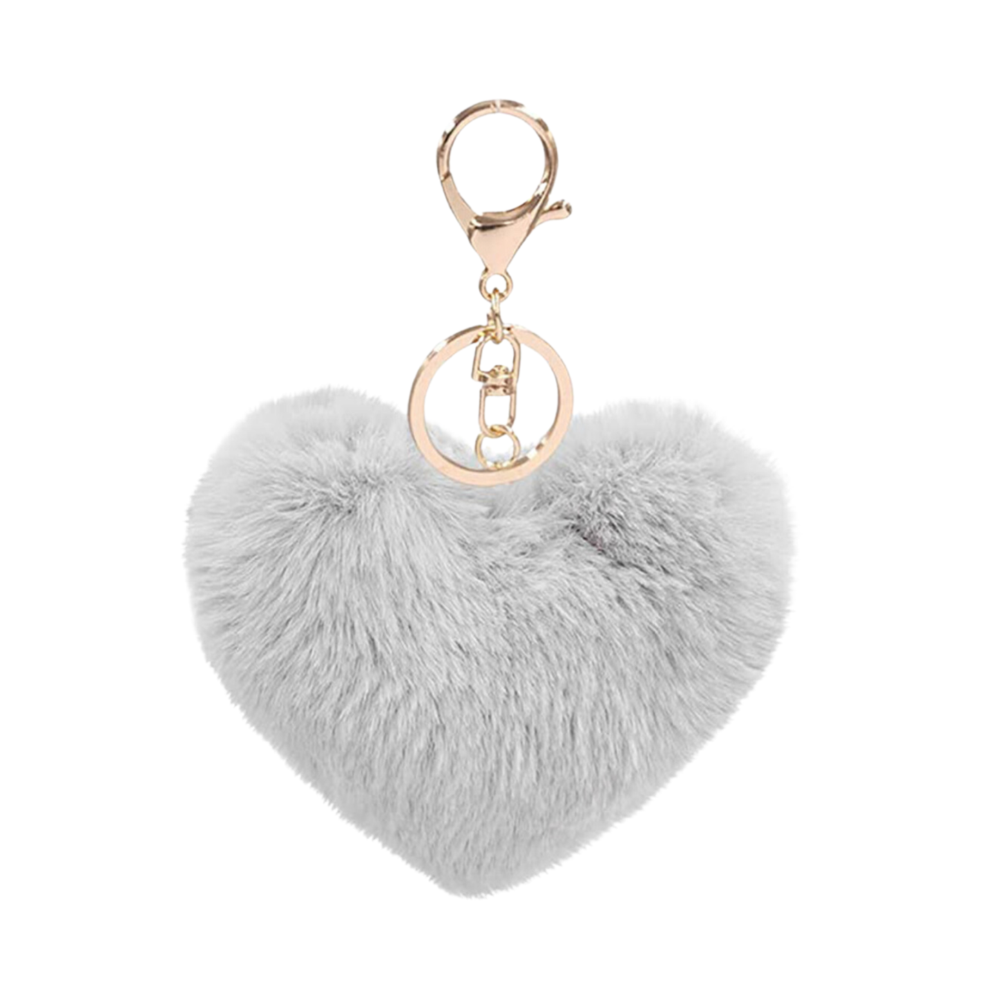 Heart-Shaped Faux Fur Keychain – Soft Plush Accessory | Gifts for Her, Unique Gift Idea