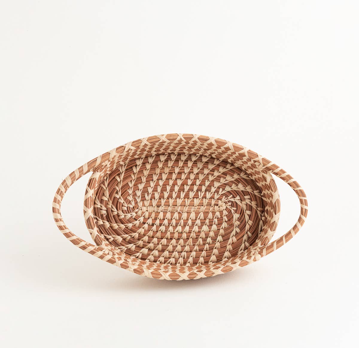 Handwoven Pine Needle Basket with Handles – Oval Design | Unique Gifts, Birthday Gifts for Her