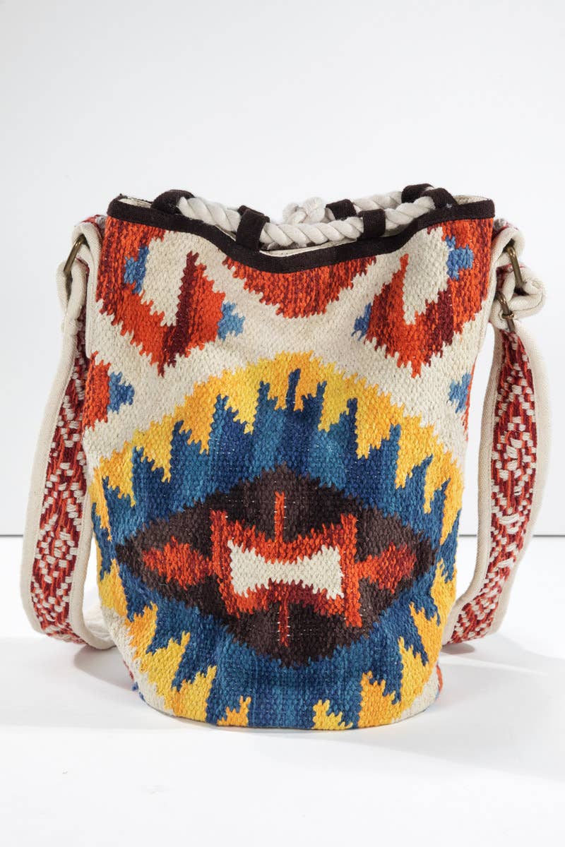 Handwoven Nouveau Bucket Bag – Tribal Chic
