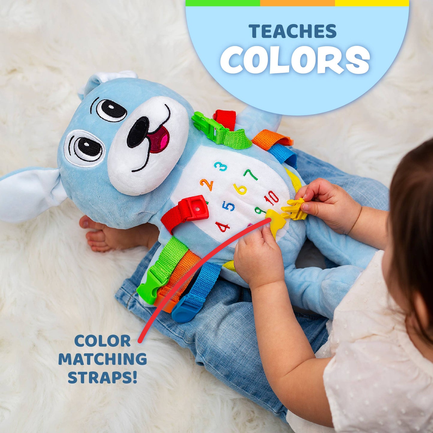 Plush Dog Toy with Buckles and Shapes – Barkley | Unique Gifts for Kids