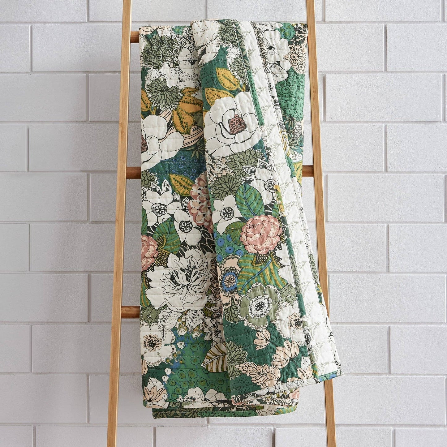 Floral Quilted Throw – Bettina Reversible Design | Unique Gifts for Her