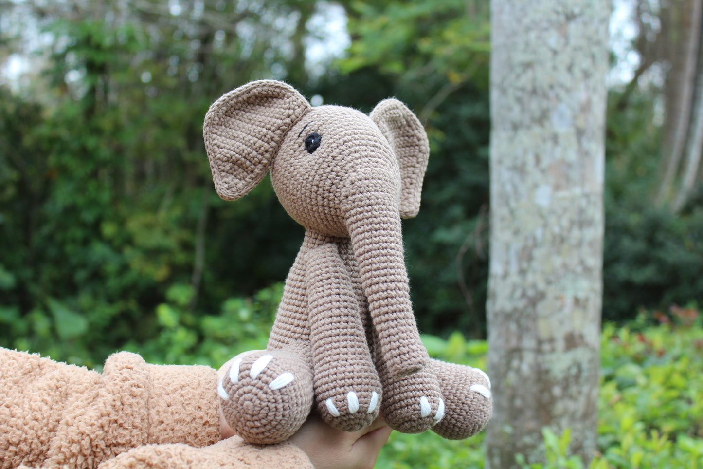 Crochet Elephant - Handmade 8" - Crochet Eyes