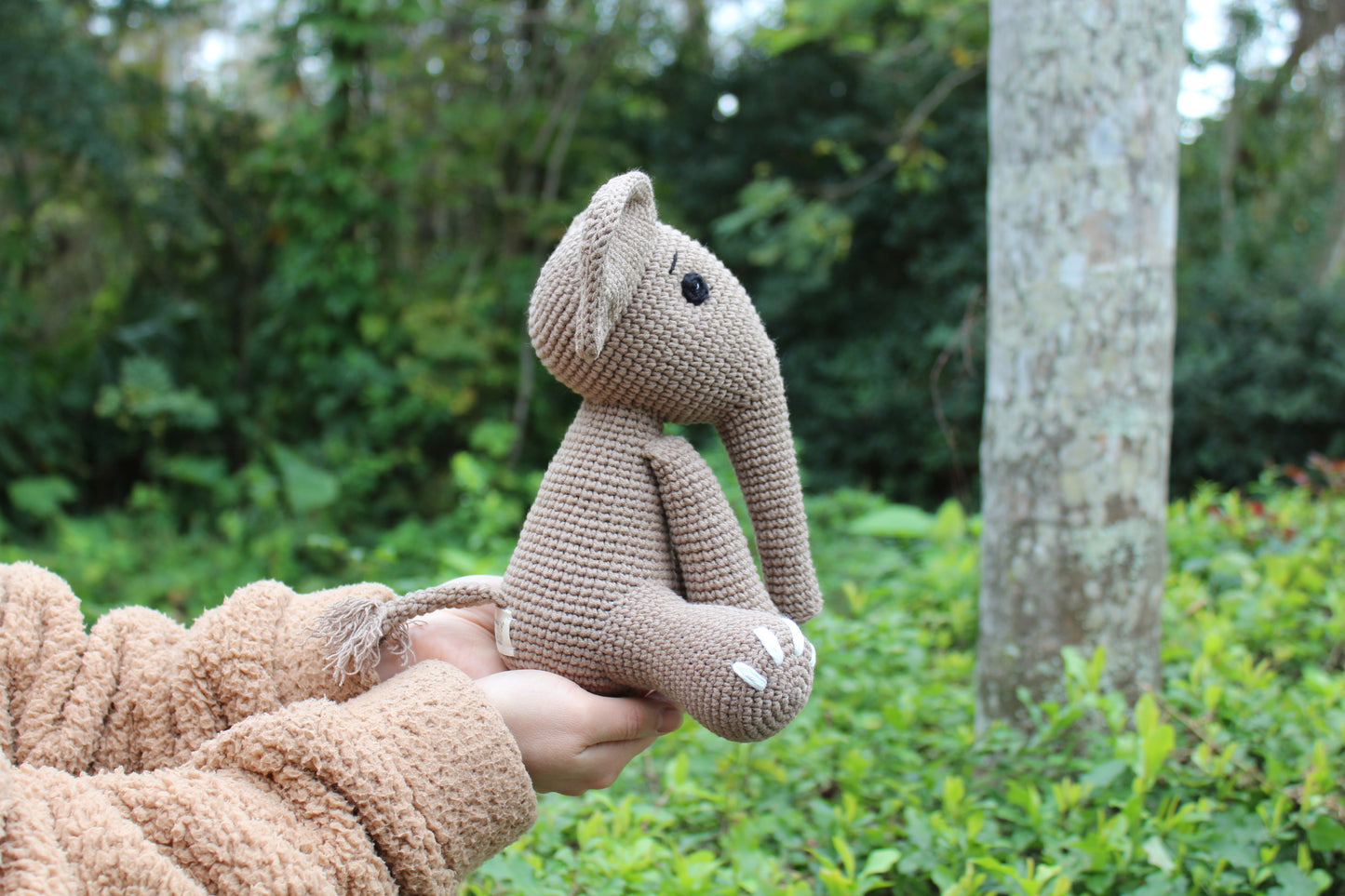Crochet Elephant - Handmade 8" - Crochet Eyes
