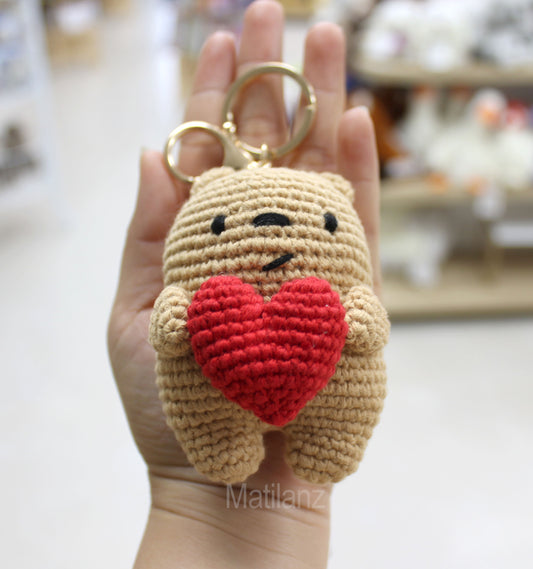 Bear Keychain - Crochet Bear - Bear Amigurumi