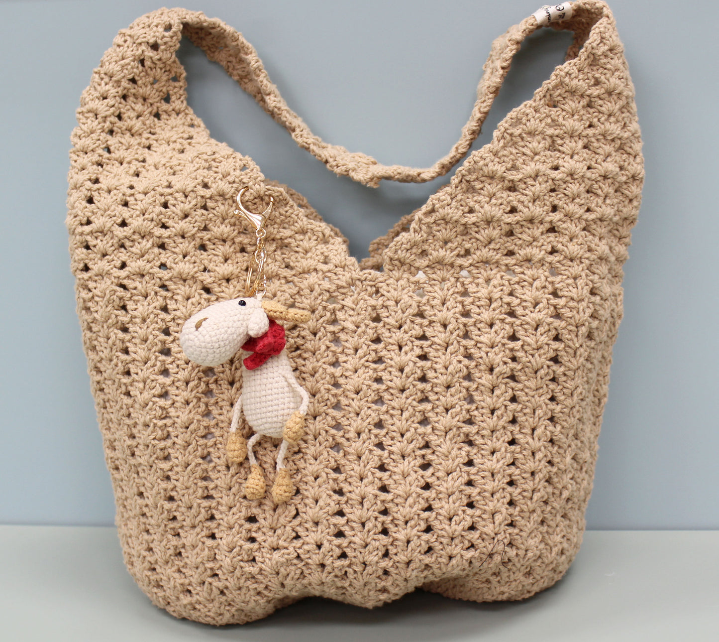 Crochet Moose Keychain - Handmade Plush