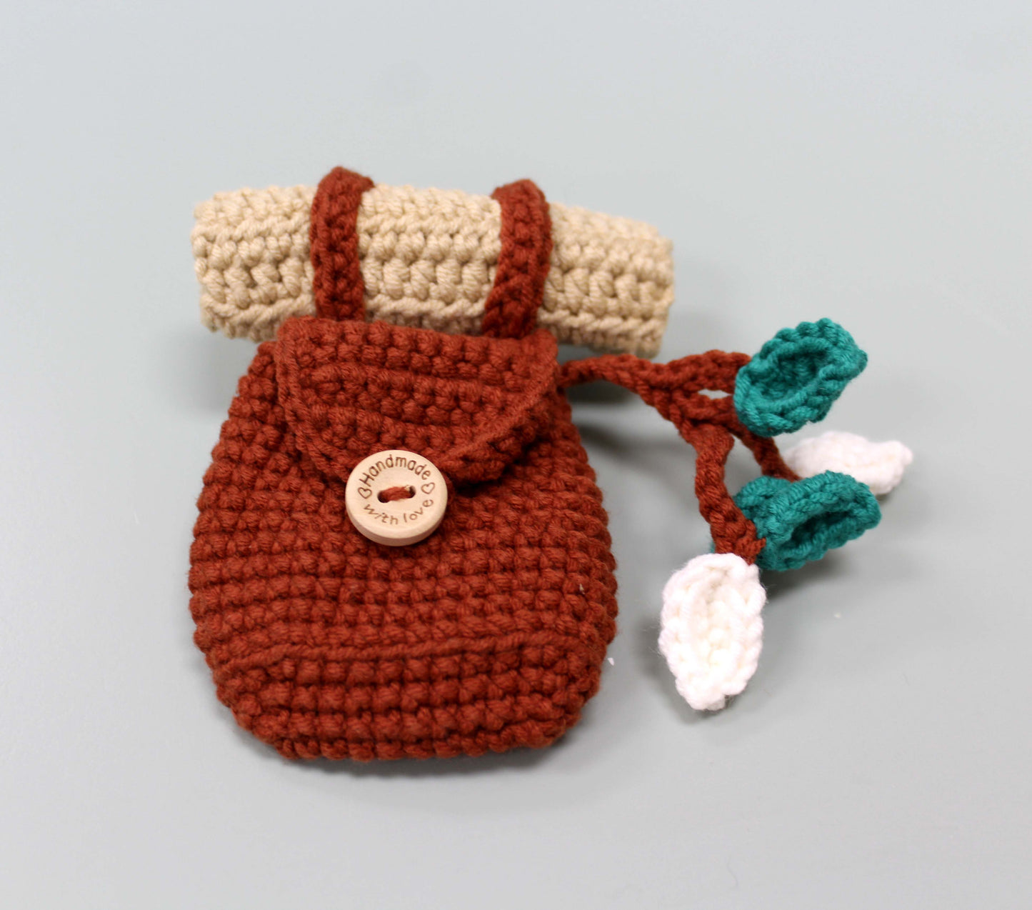 Handmade Crochet Koala Plush with Hat and Backpack