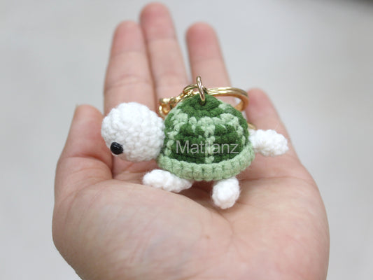 Crochet Sea Turtle Keychain - Small Crochet Plushie