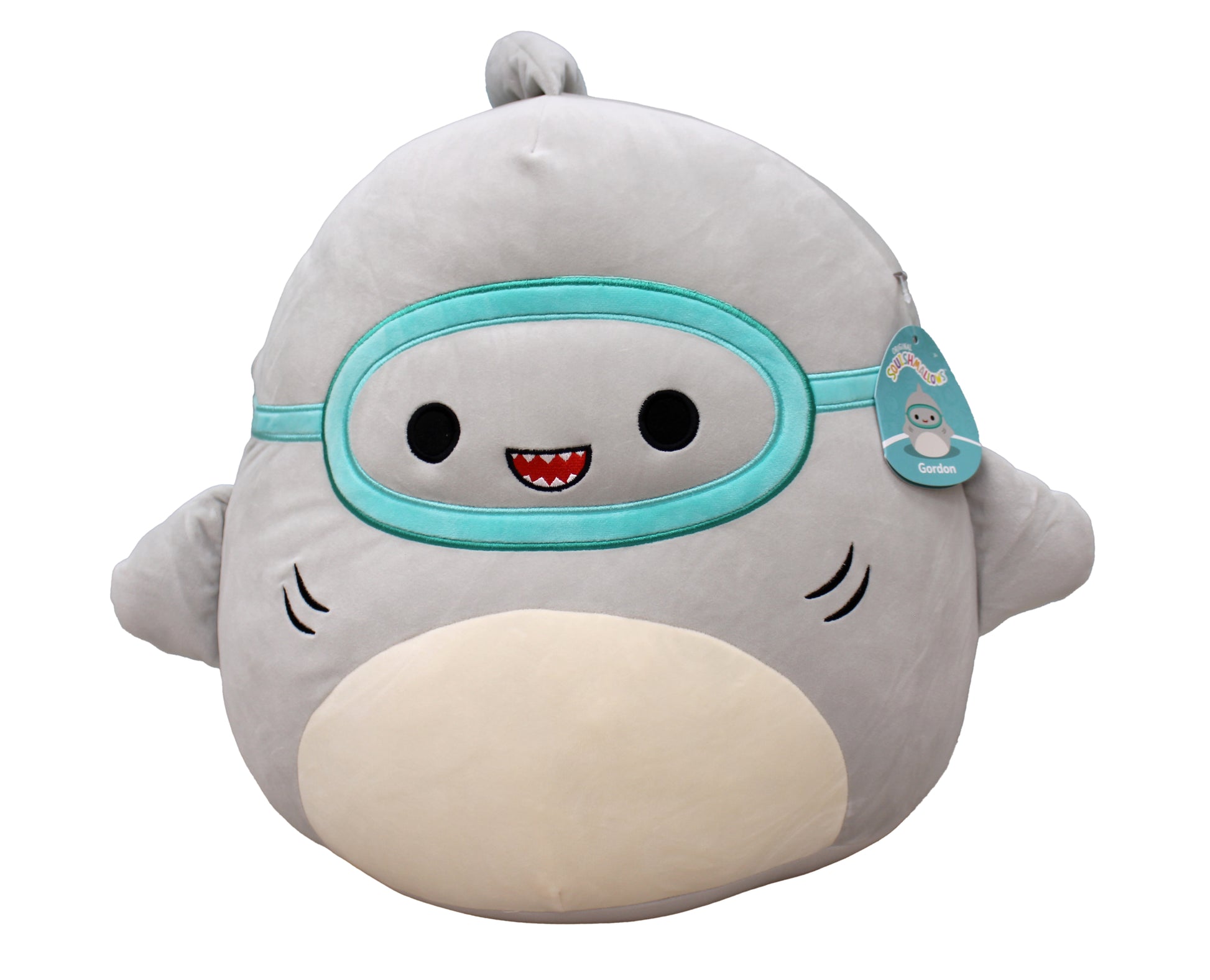 squishmallow shark with goggles Squishmallows Gordon 16" Large Plush – Shark Character