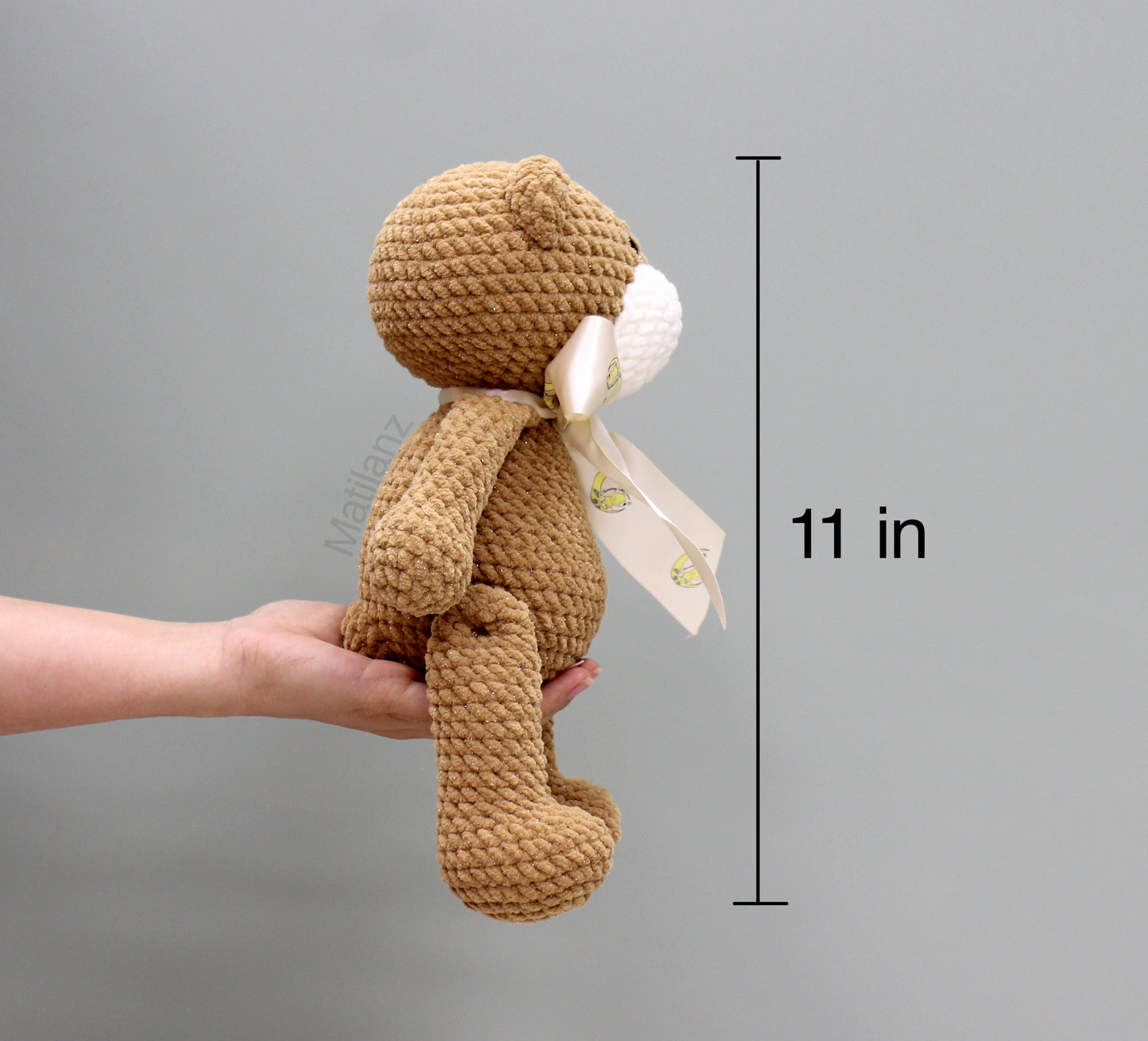 Teddy Bear Handmade Crochet Plush - Brown
