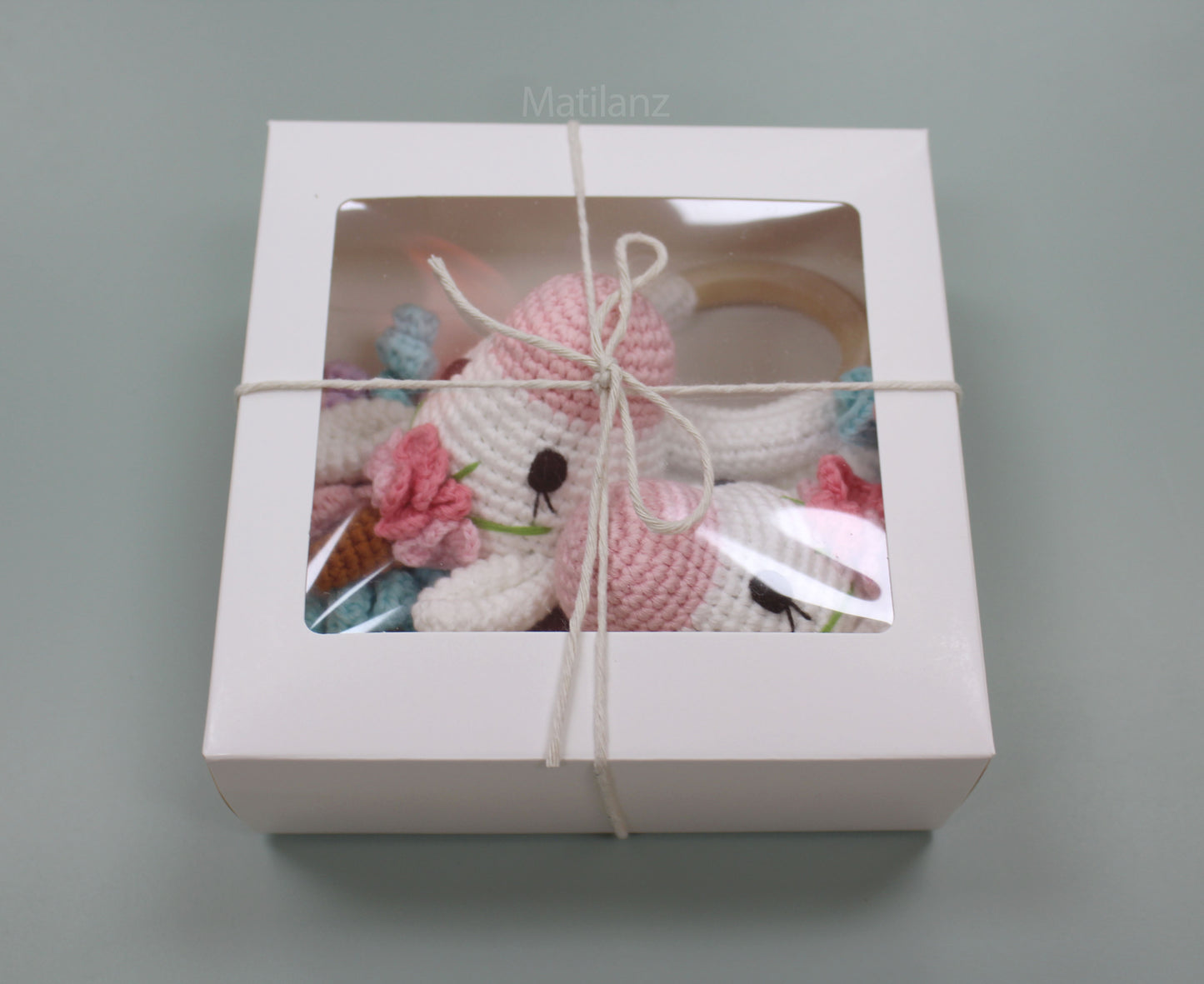 Unicorn Baby Toy Set – Handmade Crochet 3-Piece Sensory Gift for Babies & Toddlers