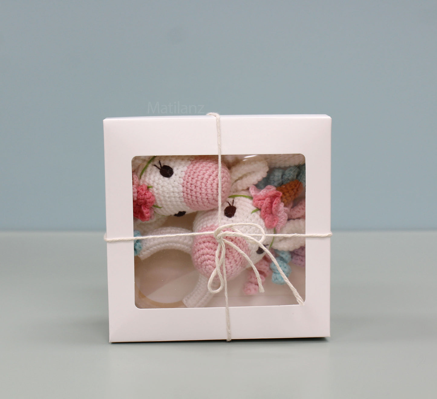 Unicorn Baby Toy Set – Handmade Crochet 3-Piece Sensory Gift for Babies & Toddlers