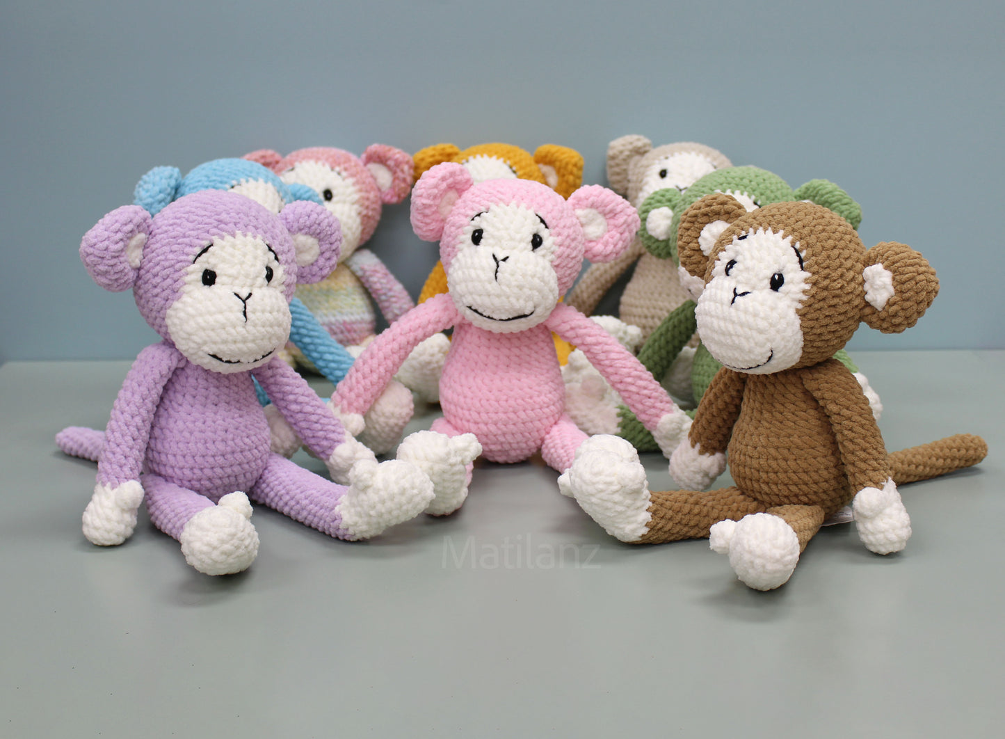 Crochet Monkey Plush - Handmade 11"