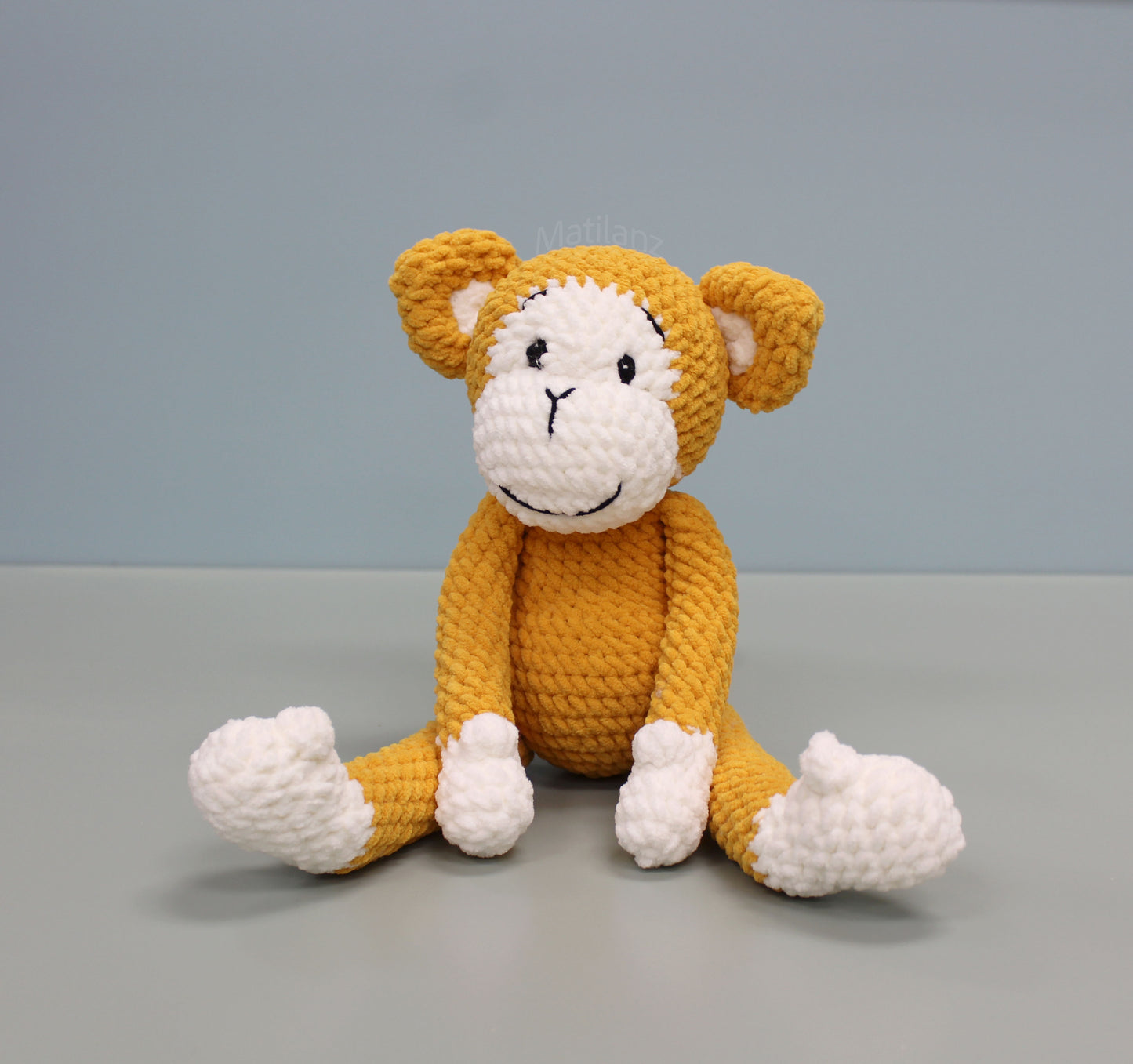 Crochet Monkey Plush - Handmade 11"