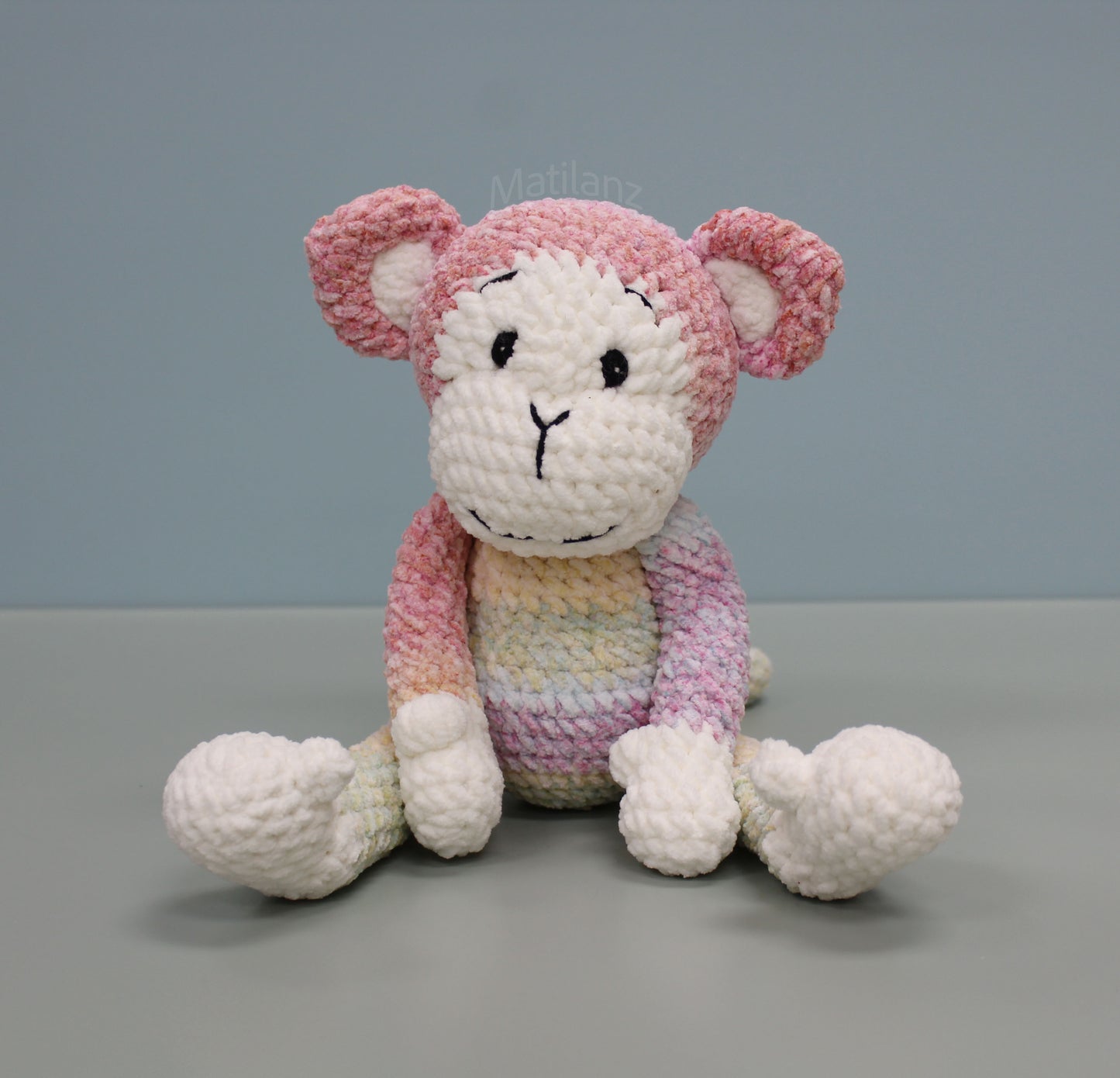 Crochet Monkey Plush - Handmade 11"