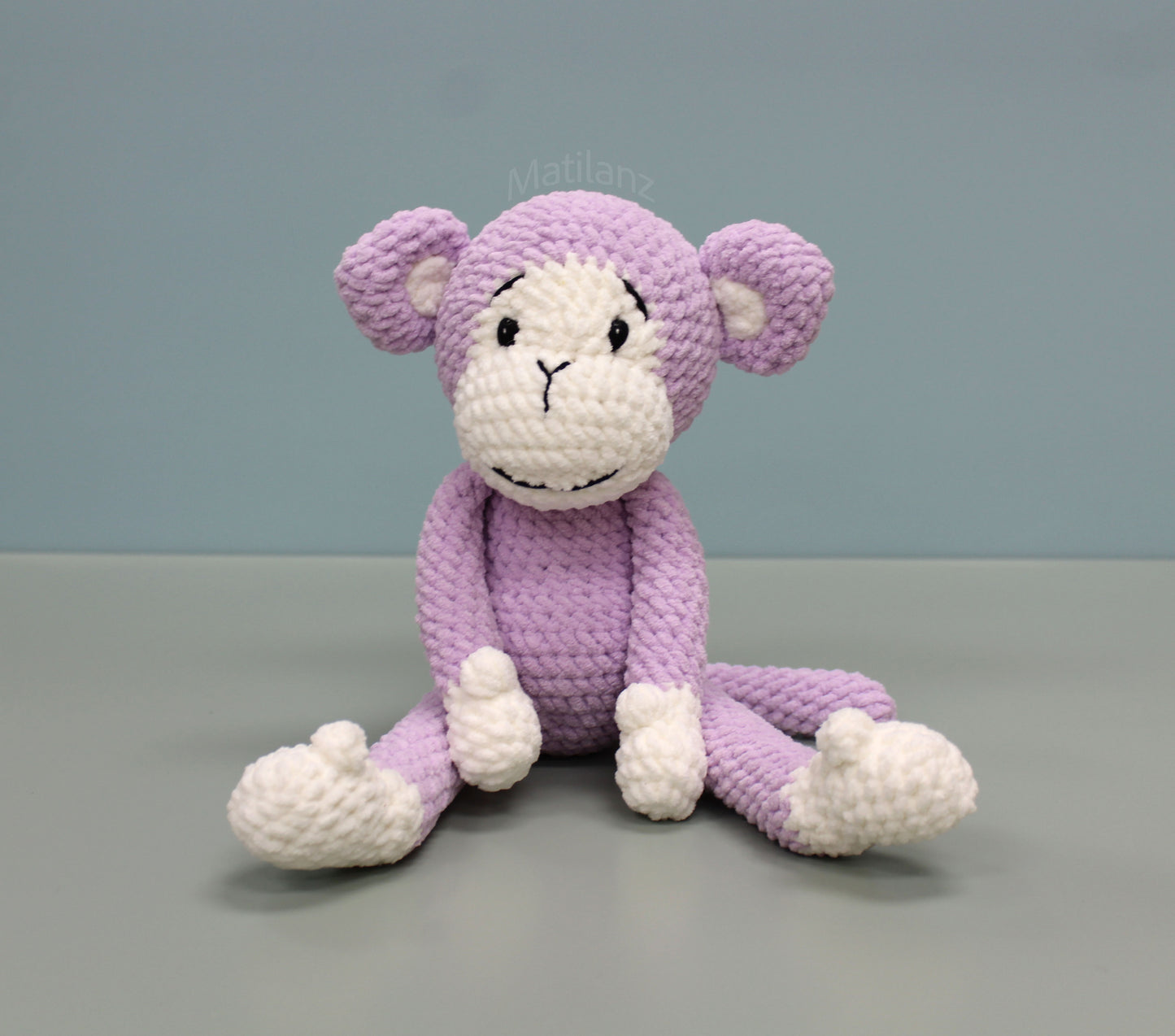 Crochet Monkey Plush - Handmade 11"