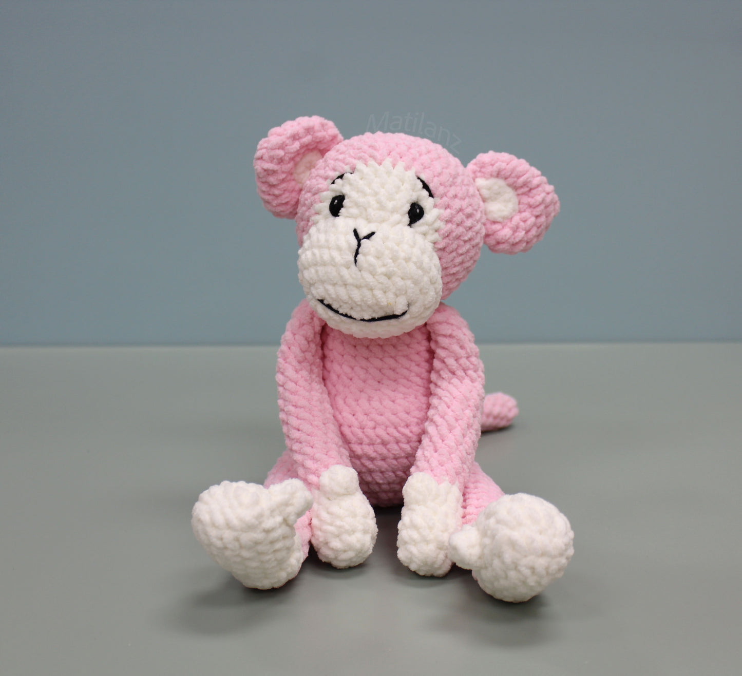 Crochet Monkey Plush - Handmade 11"