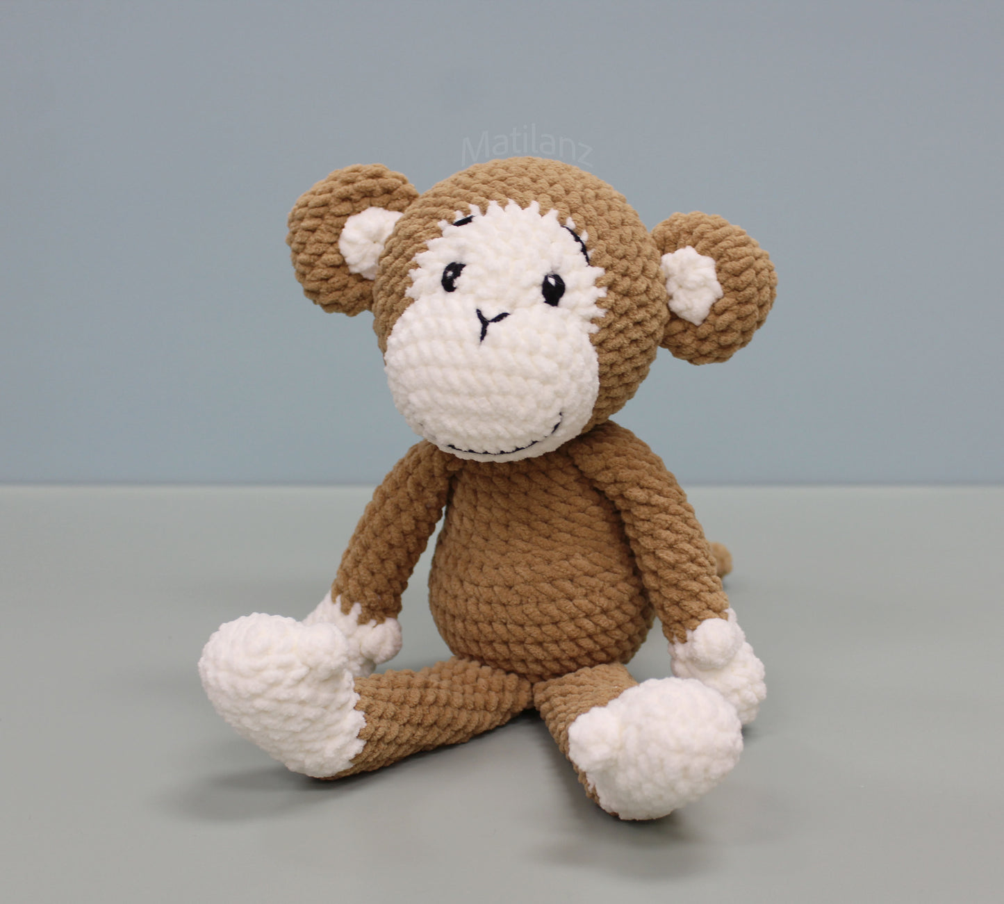 Crochet Monkey Plush - Handmade 11"