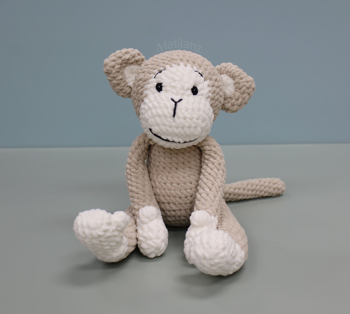 Crochet Monkey Plush - Handmade 11"