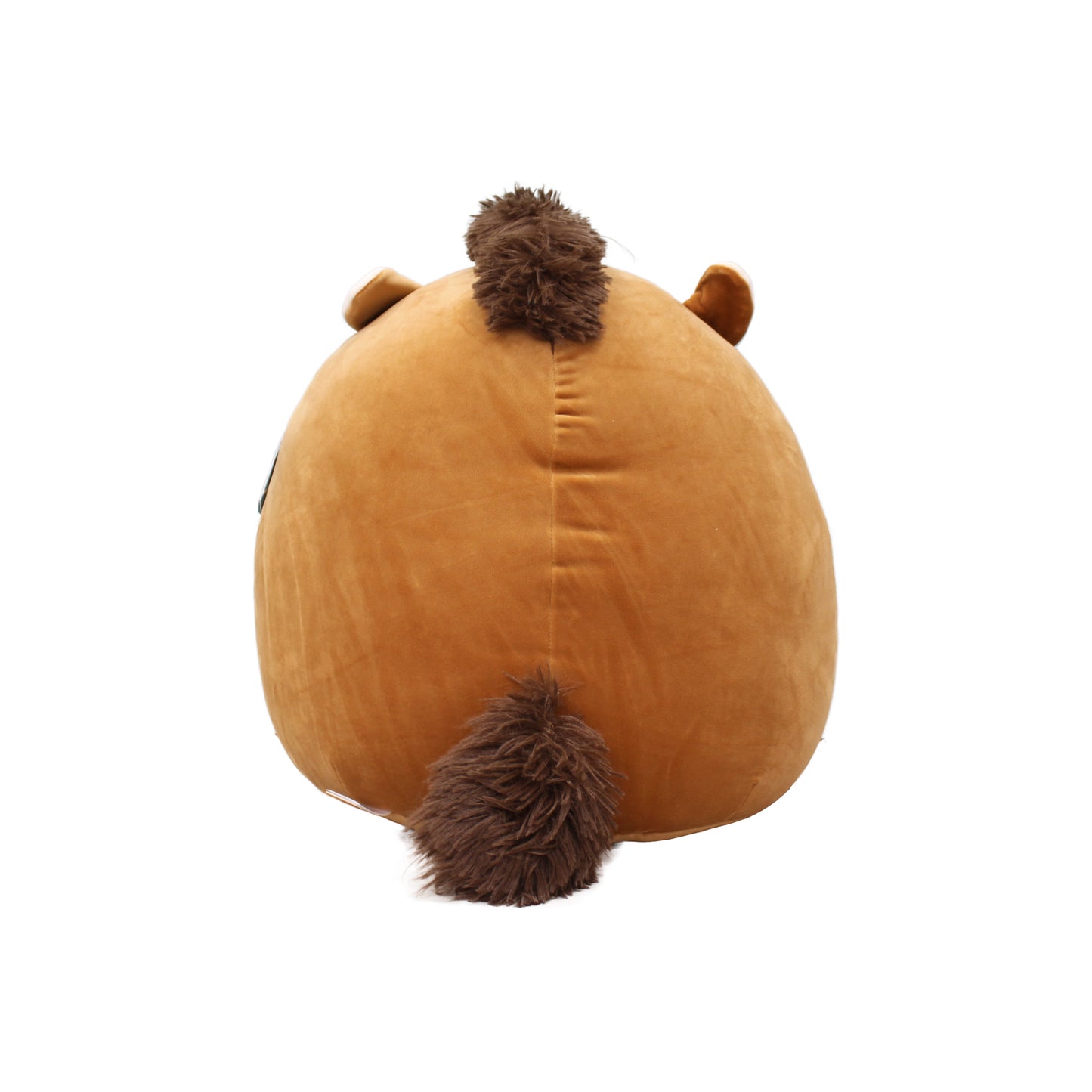 Cute 16-inch plush horse in tan with brown mane and tail, perfect for cuddling.