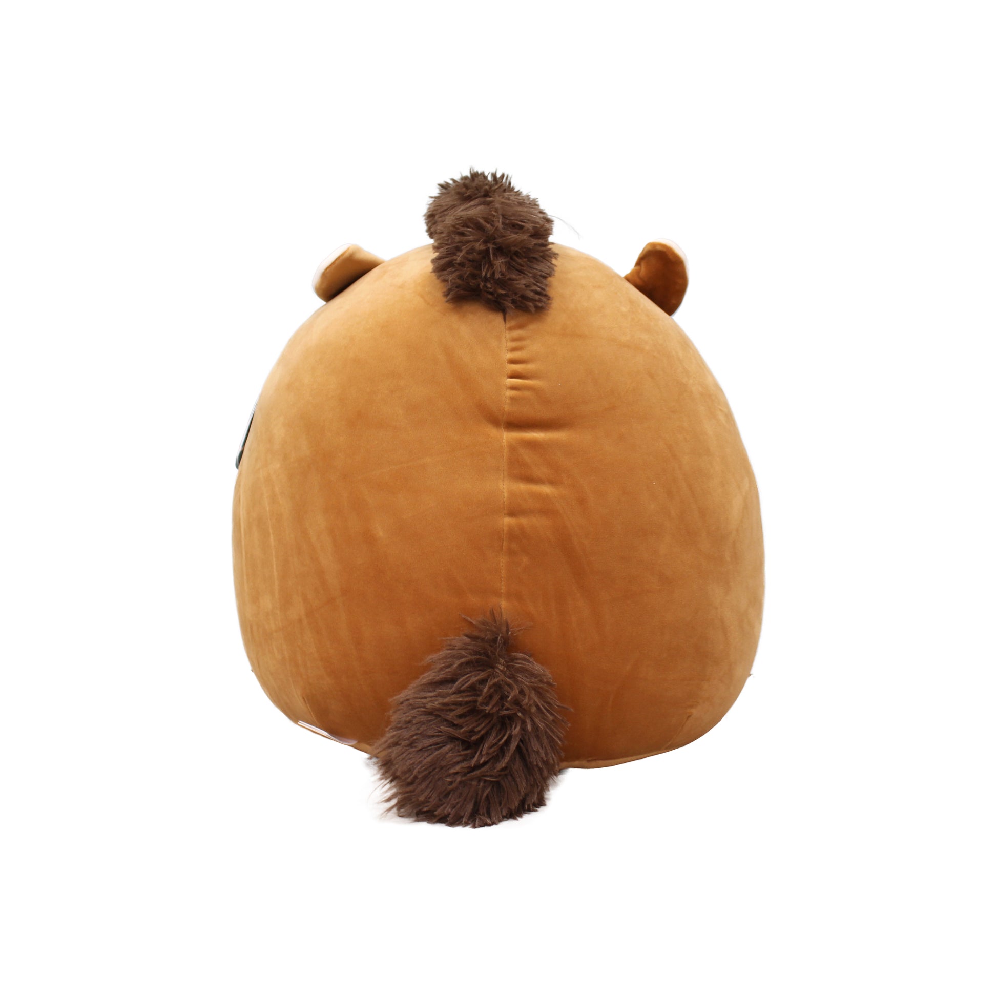 Cute 16-inch plush horse in tan with brown mane and tail, perfect for cuddling.