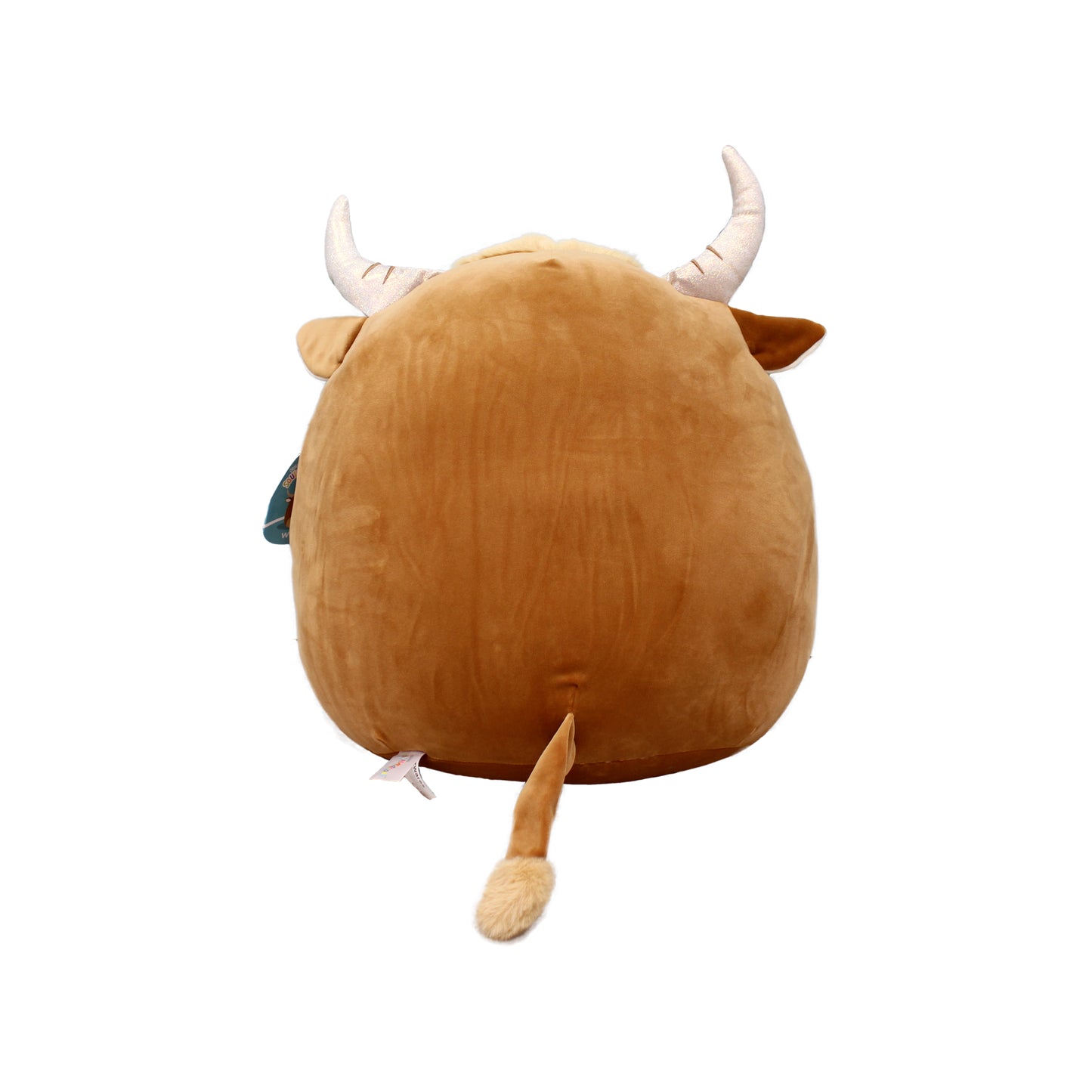 Brown plush stingray with white horns, large and soft, perfect for cuddling.