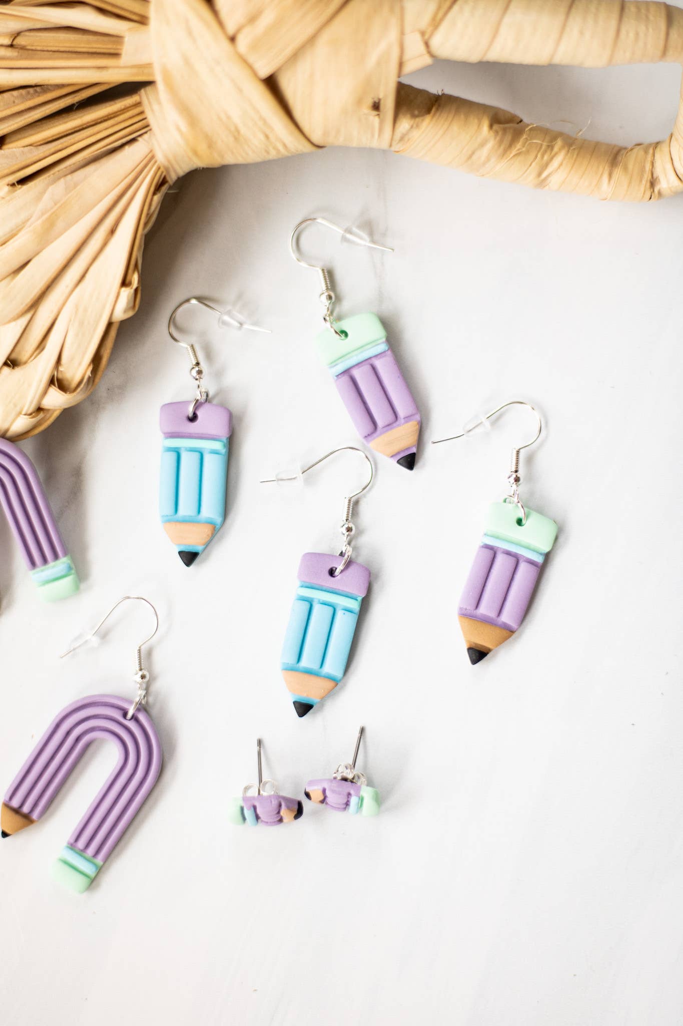 Pastel Pencil Collection: Blue pencil dangles