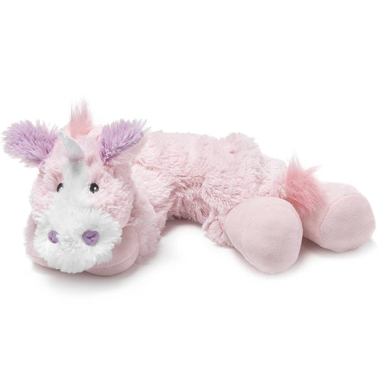 Soft pink unicorn plush neck wrap with lavender details