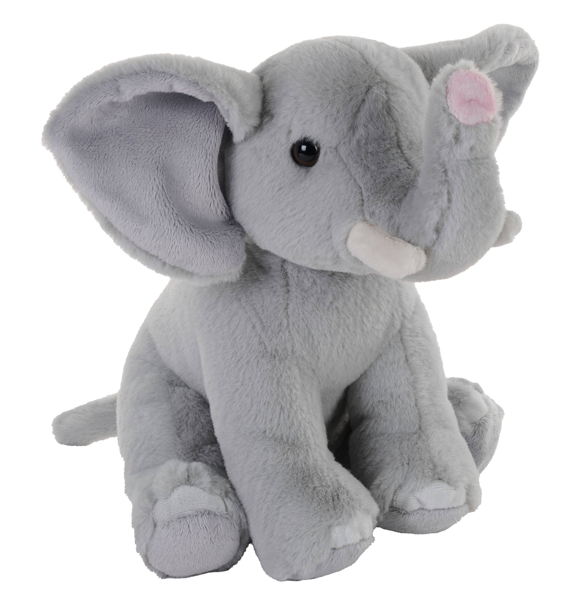 Soft gray mini elephant plush toy with floppy ears and gentle expression