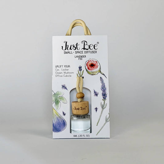 Small hanging diffuser with natural wooden cap in lavender fig scent