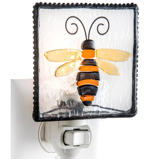 Bee Night Light in Fused Glass – Decorative Accent | Unique Gifts, Gifts for Her